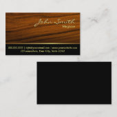 Elegant Wood Grain Magician Visitenkarte (Vorne/Hinten)