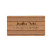 Elegant Wood Handwriting Script Name Text Address Adressaufkleber (Vorne)