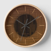 Elegant Wood Wall Clock Uhr (Vorderseite)