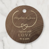 Elegant Wood Wedding Geschenkanhänger (Rückseite)