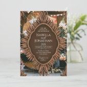 Elegant Wooden Rustikale Hochzeit Einladung (Stehend Vorderseite)