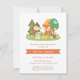Elegant Woodland Animal Baby Shower Einladungen