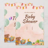 Elegant Woodland Baby Shower Einladung (Vorne/Hinten)