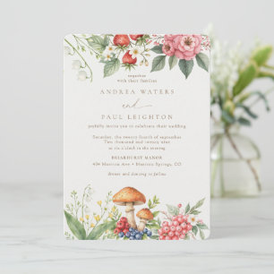 Elegant Woodland   Botanische Hochzeit des Waldes Einladung