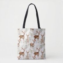 Elegant Woodland Deer Tote Bag - naturbelassen Ins