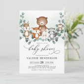 Elegant Woodland Eucalyptus Greenery Baby Shower Einladung (Stehend Vorderseite)