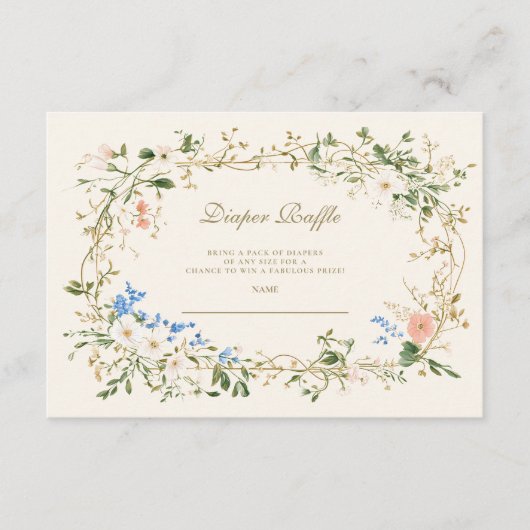 Elegant Woodland Fern Baby Duschdiapper Raffle Begleitkarte (Vorderseite)