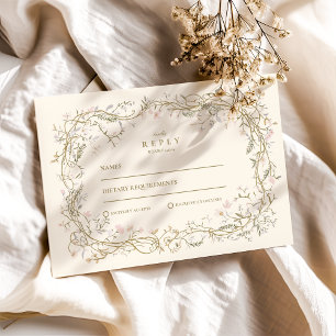 Elegant Woodland Fern Wedding RSVP Karte