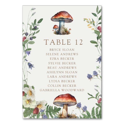 Elegant Woodland | Forest Wedding Tischnummer (Vorderseite)