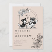 Elegant Woodland Fox Blumenzettel Fairytale Einladung (Vorderseite)