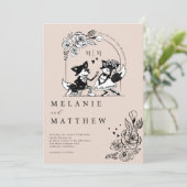 Elegant Woodland Fox Blumenzettel Fairytale Einladung (Stehend Vorderseite)