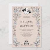 Elegant Woodland Fox Blumenzettel Fairytale Einladung (Vorderseite)