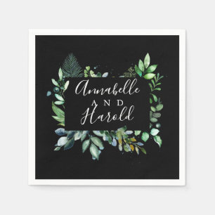 Elegant Woodland Greenerity Wedding Serviette