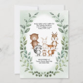 Elegant Woodland Greenery Virtual Baby Shower Einladung (Rückseite)