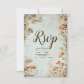 Elegant Woodland Mushroom Fern Wedding RSVP Karte (Vorderseite)