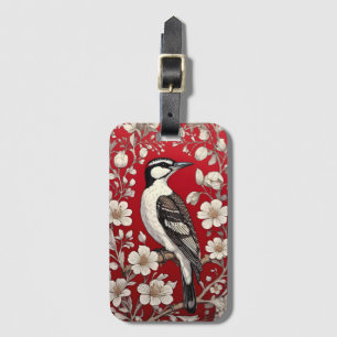 Elegant Woodpecker Floral William Morris Inspirier Gepäckanhänger
