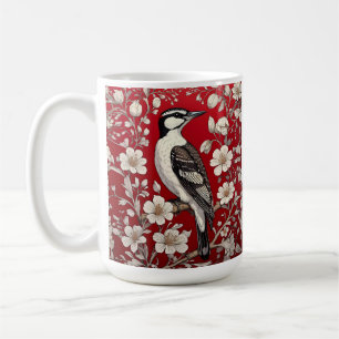 Elegant Woodpecker Floral William Morris Inspirier Kaffeetasse