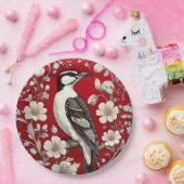 Elegant Woodpecker Floral William Morris Inspirier Pappteller (Party)