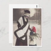 Elegant Wooman & Poor Girl Vintage Mode Postkarte (Vorne/Hinten)