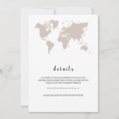 ELEGANT World Map Wedding details Einladung (Vorderseite)