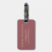 Elegant World Traveller Map Glitzer Monogramm Name Gepäckanhänger (Rückseite vertikal)