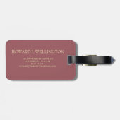 Elegant World Traveller Map Glitzer Monogramm Name Gepäckanhänger (Rückseite horizontal)