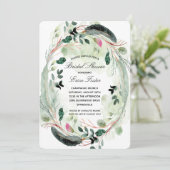 Elegant Wreath Bridal Dusche Einladungen (Stehend Vorderseite)