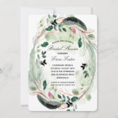 Elegant Wreath Bridal Dusche Einladungen (Vorderseite)