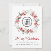 Elegant Wreath Business Logo Frohe Weihnachten (Vorderseite)