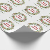 Elegant Wreath Christmas Geschenkpapier (Ecke)