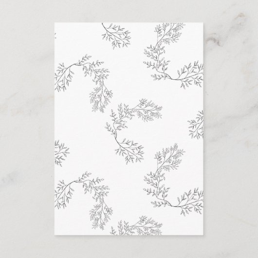 Elegant Wreath Floral Sketched Minimal Wedding Enc Begleitkarte (Rückseite)