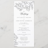 Elegant Wreath Floral Sketched Minimal Wedding Pro Programm (Vorderseite)
