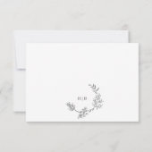 Elegant Wreath Florals | Doppelte Monogramm Hochze RSVP Karte (Rückseite)