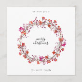 Elegant Wreath frohe Weihnachten und glückliches N (Vorderseite)