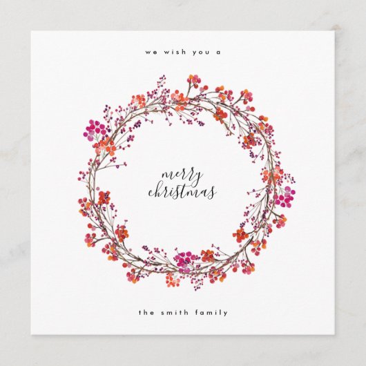 Elegant Wreath frohe Weihnachten und glückliches N (Vorderseite)