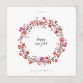 Elegant Wreath frohe Weihnachten und glückliches N (Rückseite)