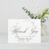 Elegant Wreath Greenerenerity Wedding Danke (Stehend Vorderseite)