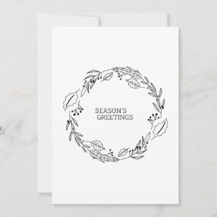 Elegant Wreath Kontur - Die Grüße der Saison, Mini Feiertagskarte