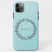 Elegant Wreath Monogram | AQUAMARIN Case-Mate iPhone Hülle (Rückseite)