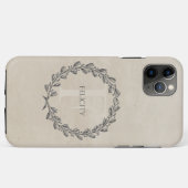 Elegant Wreath Monogram | Beige Case-Mate iPhone Hülle (Rückseite (Horizontal))