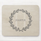 Elegant Wreath Monogram | Beige Mauspad (Vorne)