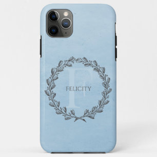 Elegant Wreath Monogram   Blau Case-Mate iPhone Hülle