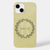 Elegant Wreath Monogram | Gelb Case-Mate iPhone Hülle (Rückseite)