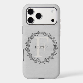 Elegant Wreath Monogram | Grau