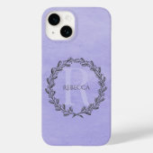 Elegant Wreath Monogram | LILA Case-Mate iPhone Hülle (Rückseite)