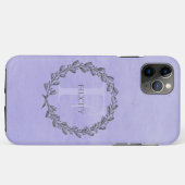 Elegant Wreath Monogram | LILA Case-Mate iPhone Hülle (Rückseite (Horizontal))
