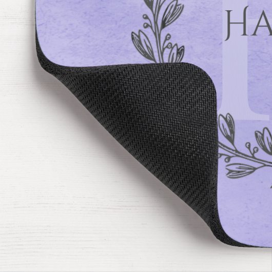 Elegant Wreath Monogram | LILA Mousepad (Ecke)