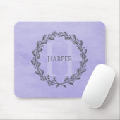 Elegant Wreath Monogram | LILA Mousepad (Mit Mouse)