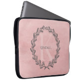 Elegant Wreath Monogram | Rosa Laptop Laptopschutzhülle (Vorne Rechts)