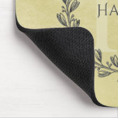 Elegant Wreath Monogram | Yellow Mouse Pad Mousepad (Ecke)